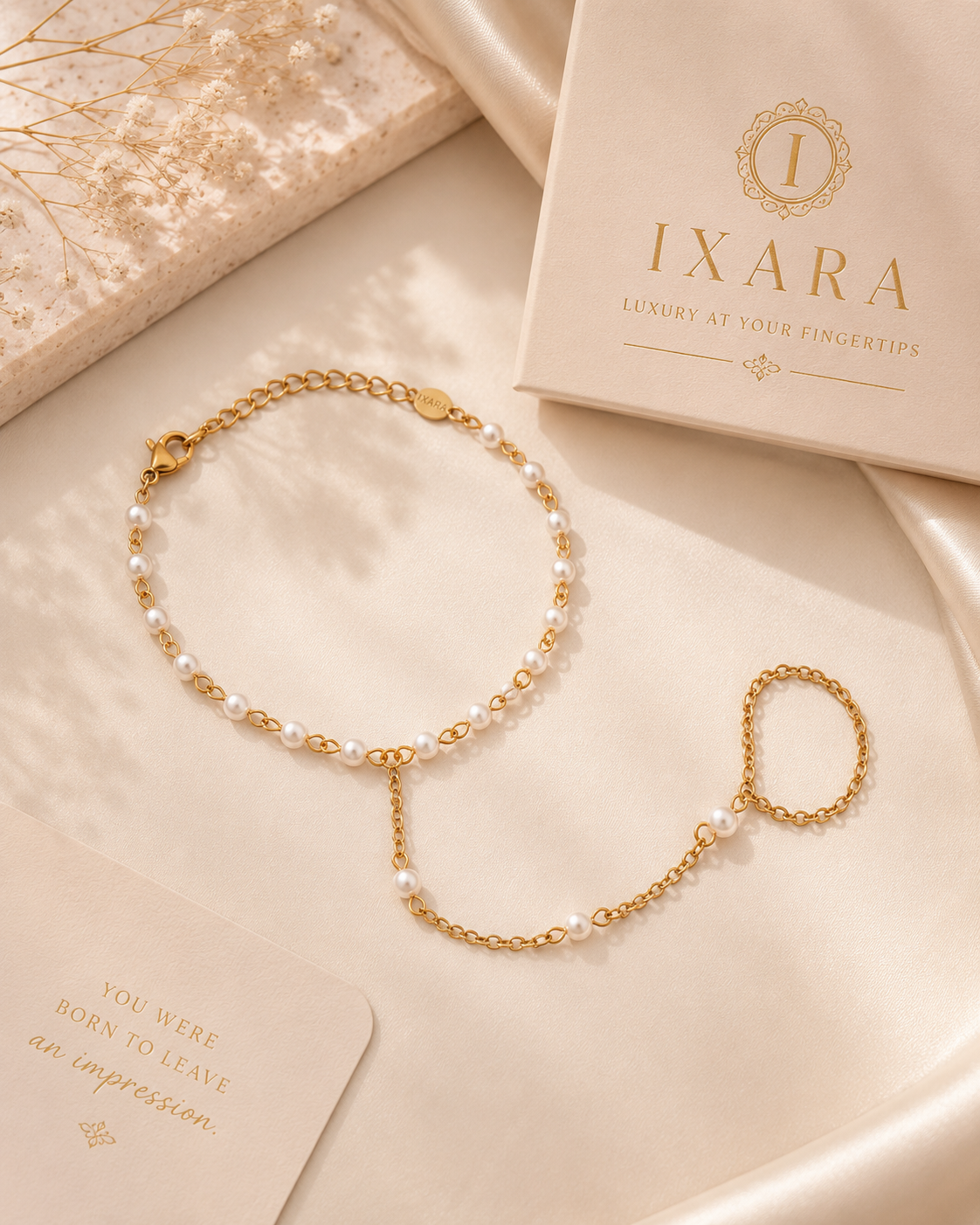The Opaline | Pearl and Crystal Hand Chain